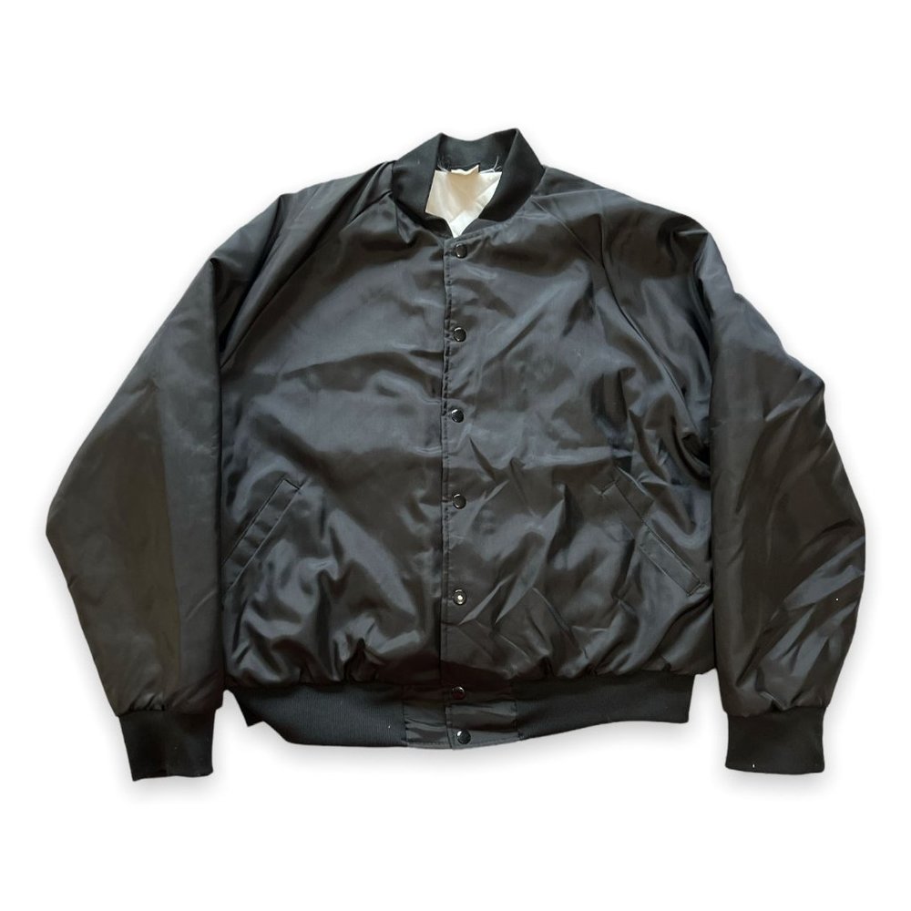 Vintage Hilton Black Bomber Jacket Made in USA XL